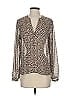 A New Day 100% Polyester Animal Print Silver Long Sleeve Blouse Size S - photo 1