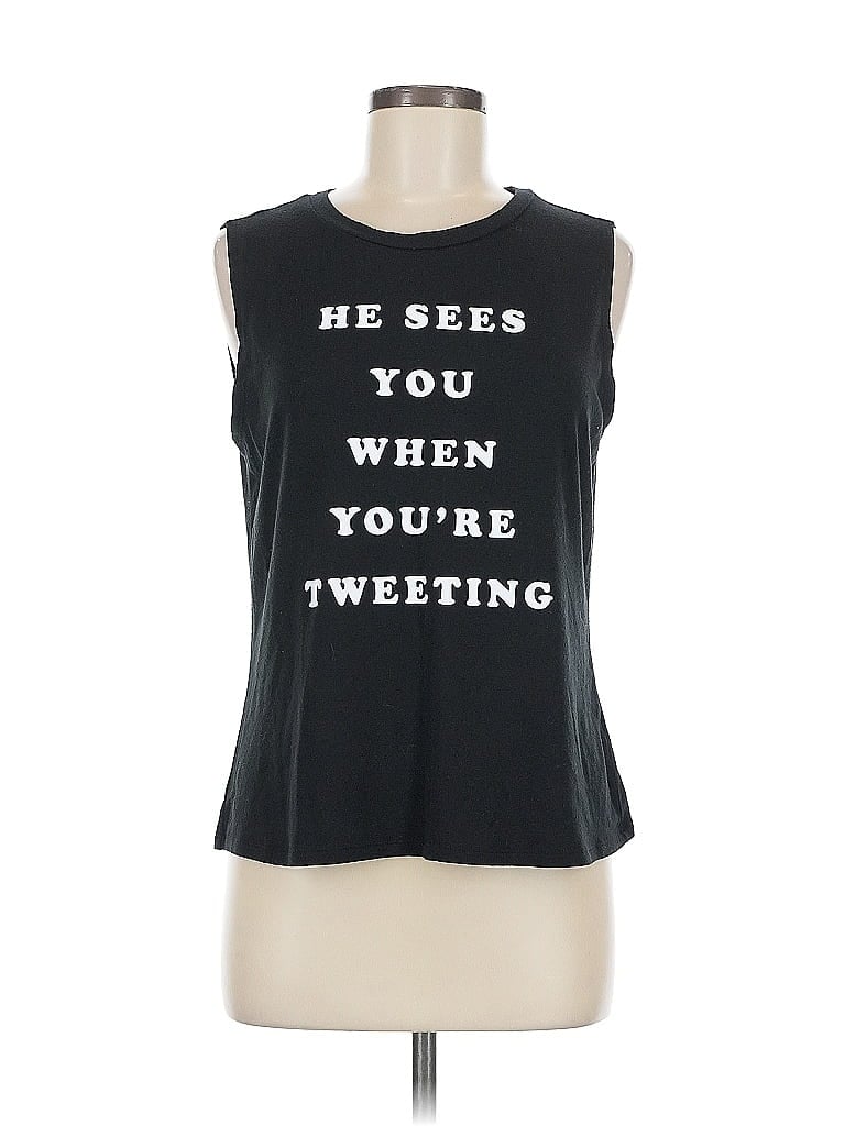 Pre-owned Victoria's Secret Sleeveless T-shirt In Black