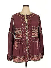 Johnny Was Long Sleeve Silk Top