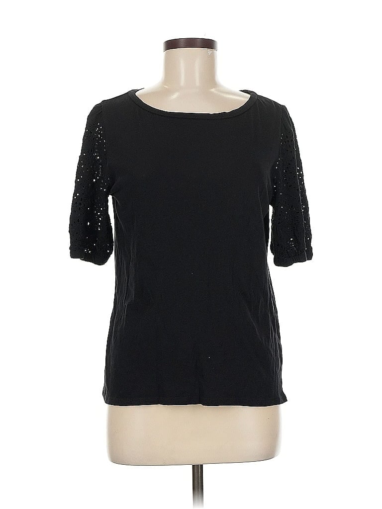 Pre-owned Ann Taylor Loft 3/4 Sleeve T-shirt In Black