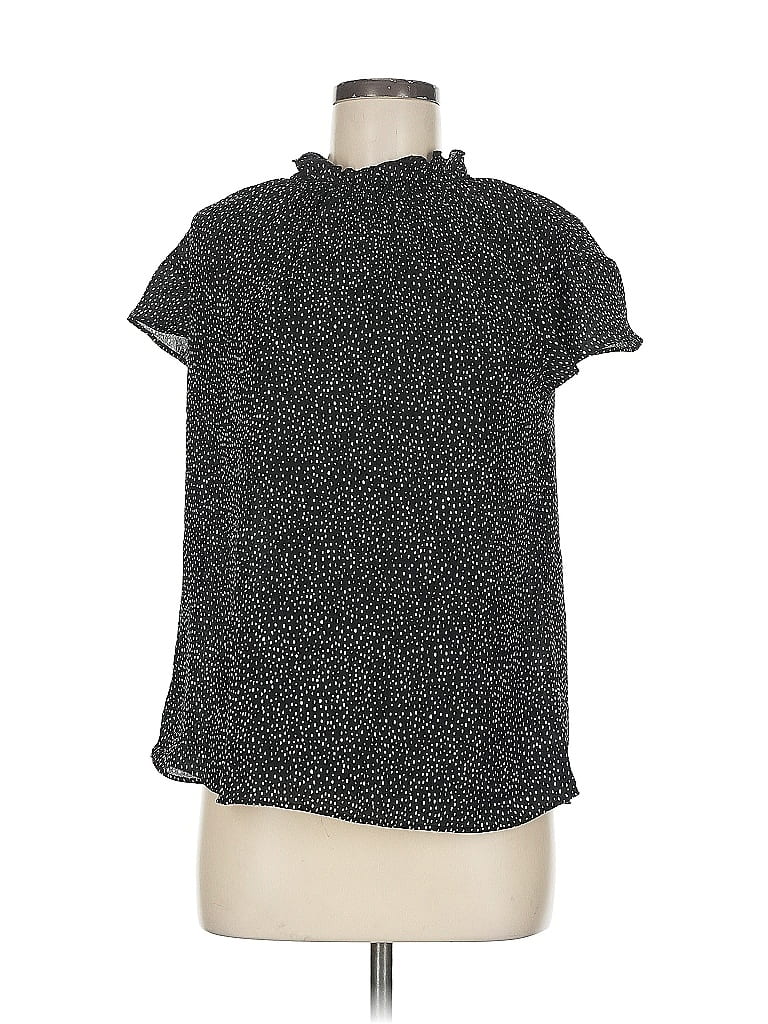 Pre-owned Express Short Sleeve Blouse In Black