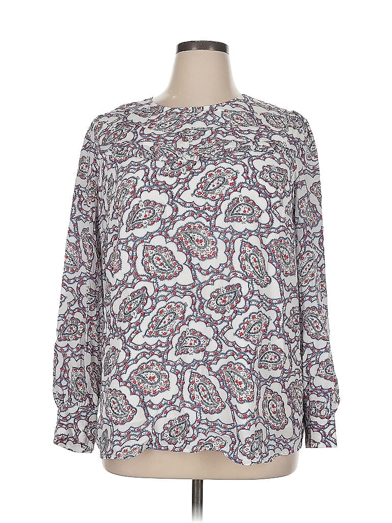 Pre-owned Talbots Long Sleeve Blouse In White