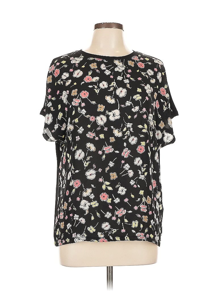 Pre-owned Tommy Hilfiger Short Sleeve Blouse In Black