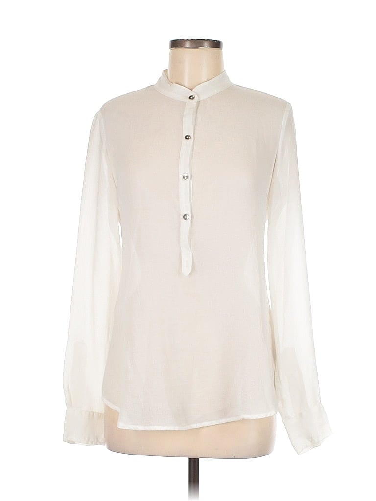 Pre-owned L'agence Long Sleeve Blouse In White