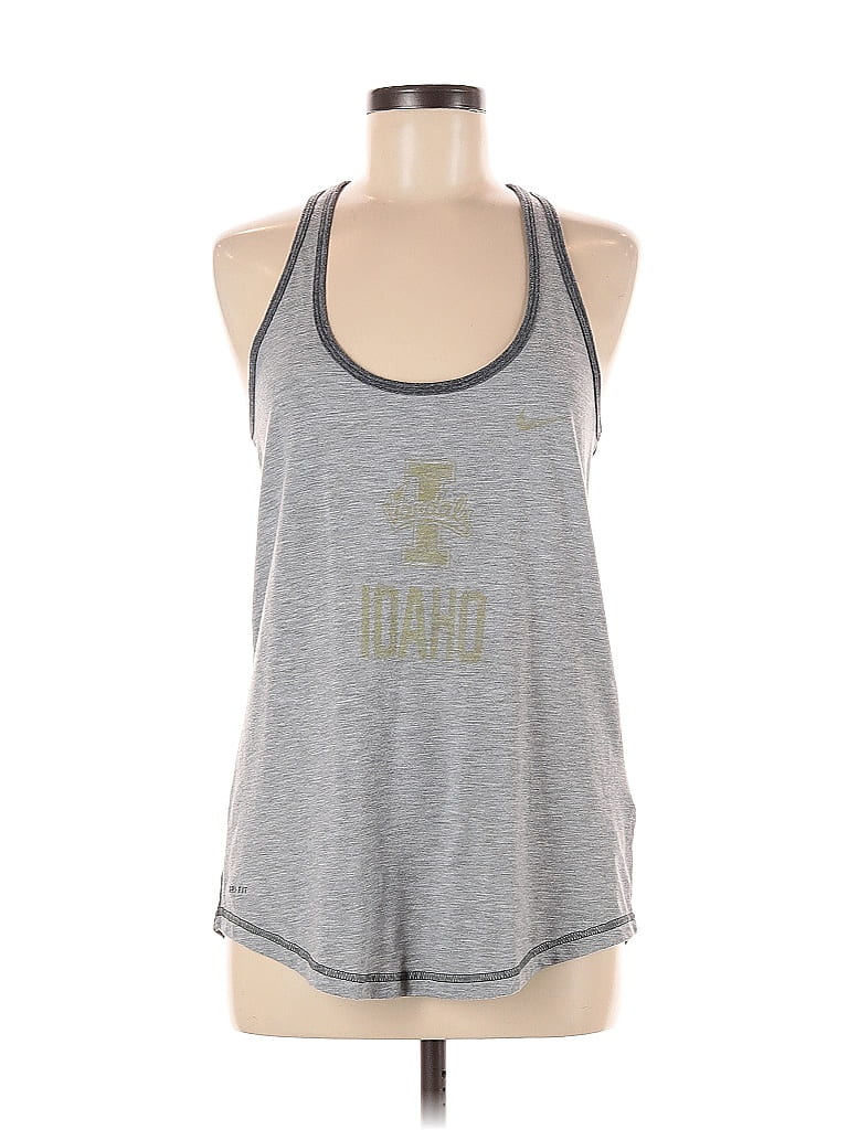 Click to view more detailed imagery on our partner's website Pre-owned Nike Tank Top Gray Halter Neckline Tops
