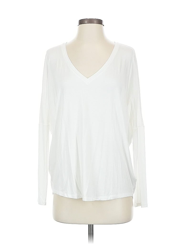 Pre-owned Express 3/4 Sleeve T-shirt In White