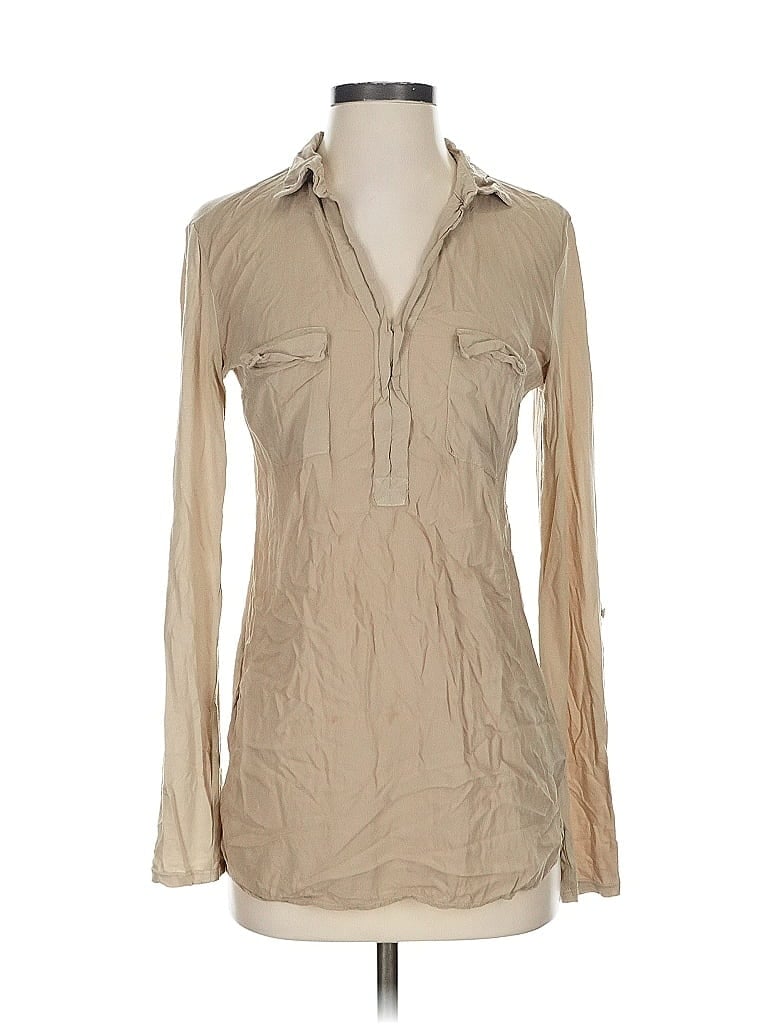 Pre-owned Splendid Long Sleeve Blouse In Brown