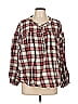 Easel 100% Cotton Red 3/4 Sleeve Blouse Size L - photo 1