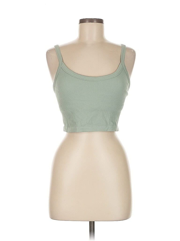Pre-owned Unbranded Tank Top Green Strapless Neckline Tops