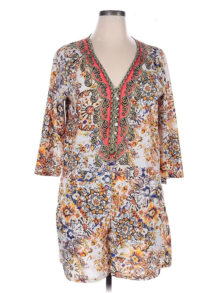 Pre-owned Boston Proper Romper In Orange