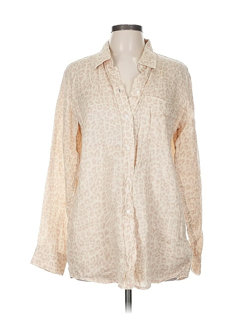 Pre-owned Gap Long Sleeve Blouse In White