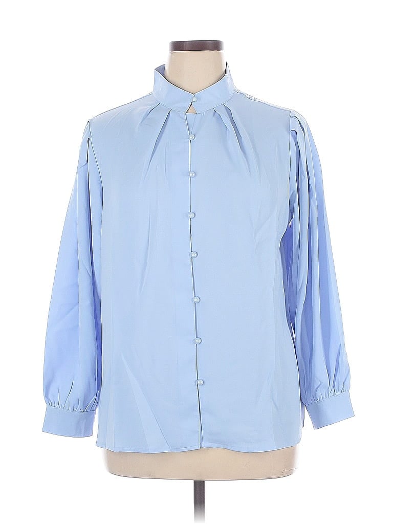 Pre-owned Unbranded 3/4 Sleeve Blouse In Blue