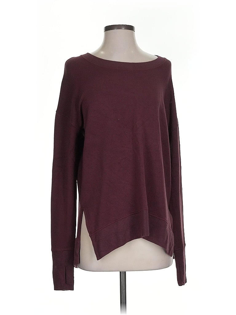 Pre-owned Athleta Pullover Sweater In Burgundy