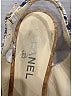 Chanel 100% Tweed Ivory Blue Crystal Cork CC Slingback Pumps Size EU 40 - photo 6