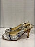 Chanel 100% Tweed Ivory Blue Crystal Cork CC Slingback Pumps Size EU 40 - photo 4