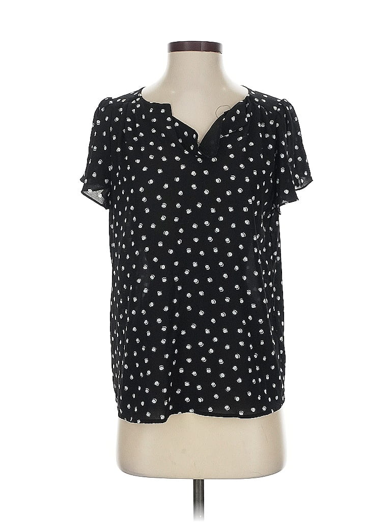 Pre-owned Elle Short Sleeve Blouse In Black