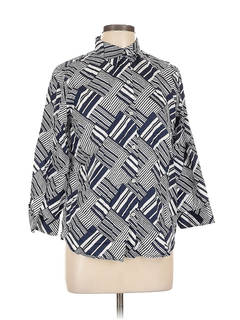 Pre-owned Polo Ralph Lauren 3/4 Sleeve Blouse In Blue