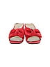 Yves Saint Laurent 100% Satin Color Block Red Vintage Satin Bow Sandals Size 8 1/2 - photo 2