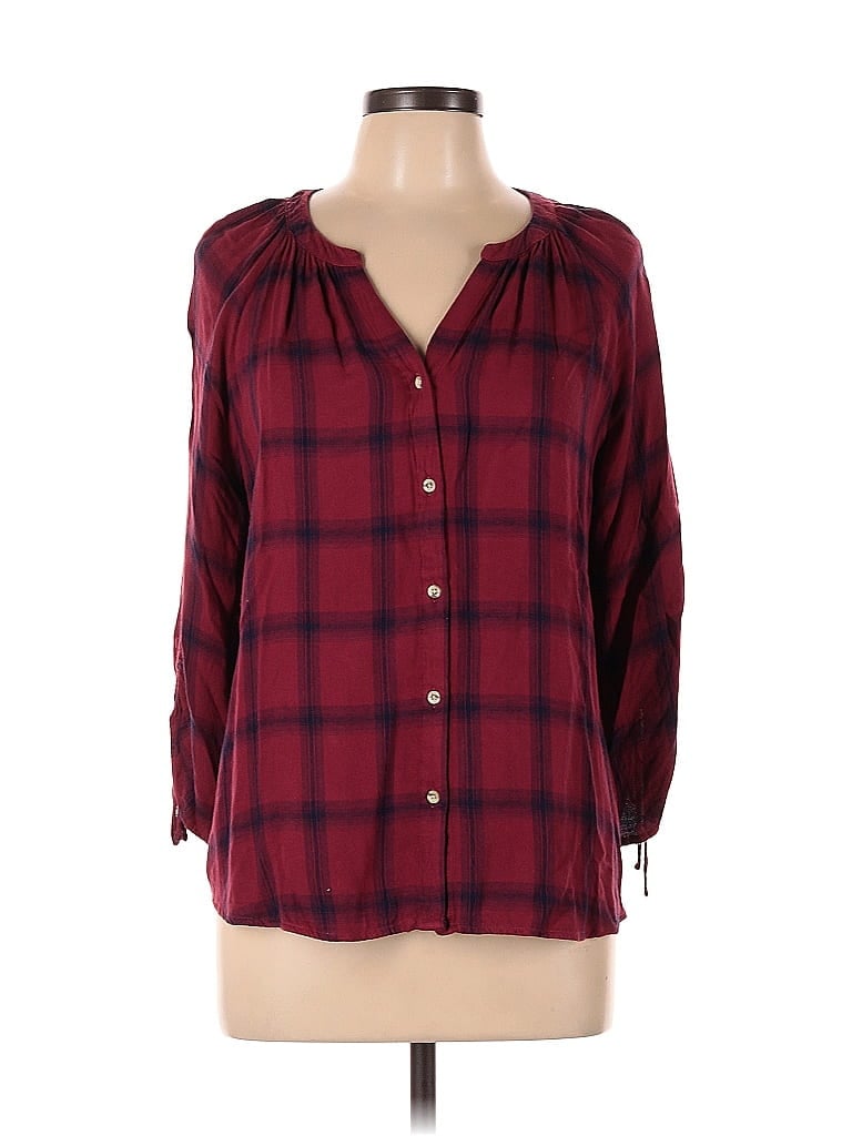 C ESTABLISHED 1946 Pre-owned 3/4 Sleeve Blouse In Burgundy