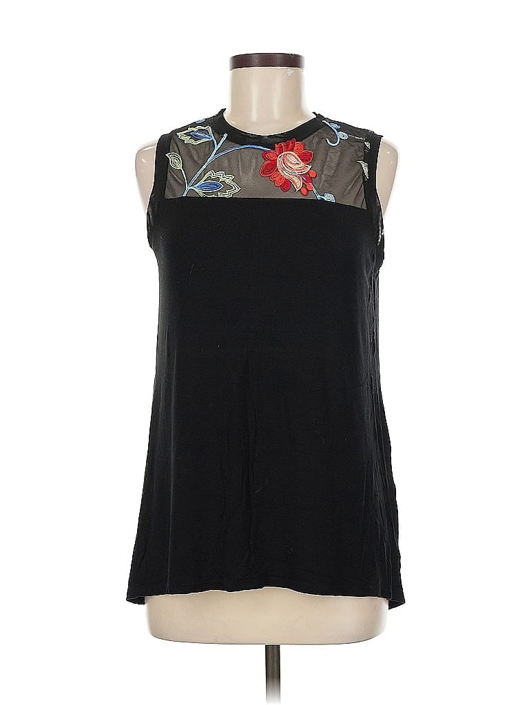 Pre-owned Kim & Cami Sleeveless Top Black Halter Neckline Tops