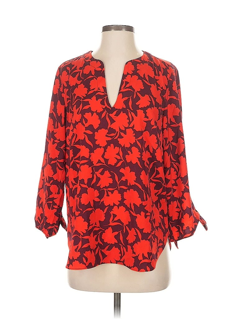 Pre-owned Michael Michael Kors 3/4 Sleeve Blouse In Red