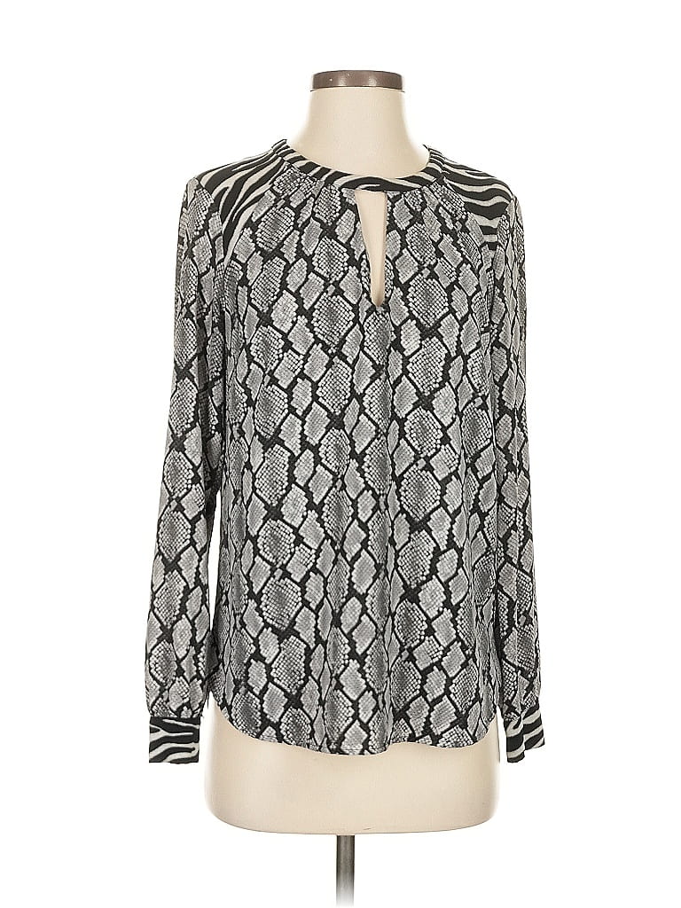 Pre-owned Michael Michael Kors Long Sleeve Blouse In Silver