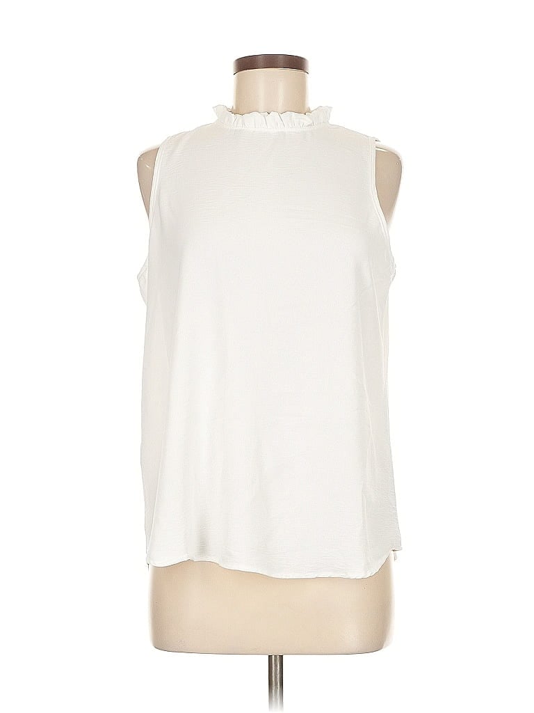 Pre-owned Mts Sleeveless Blouse In White