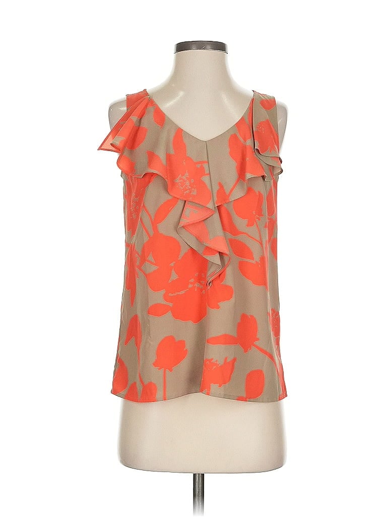 Pre-owned Ann Taylor Loft Sleeveless Blouse In Orange