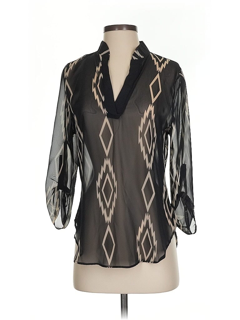 Pre-owned Karlie 3/4 Sleeve Blouse In Black