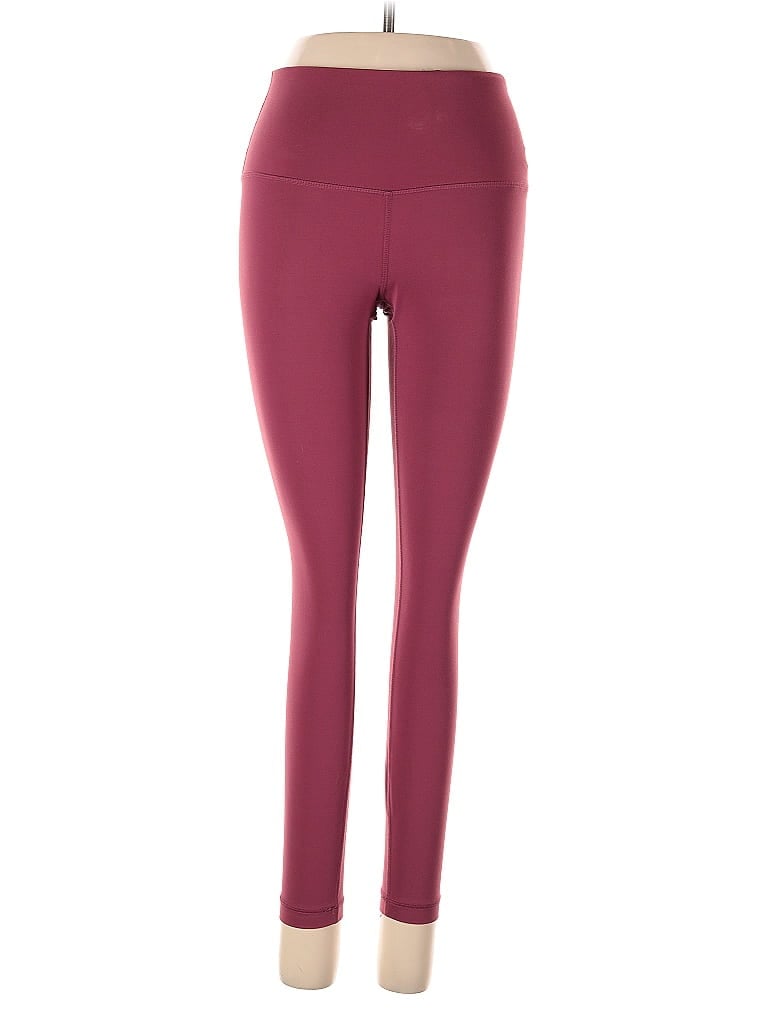 Pre-owned Yogalicious Yoga Pants In Burgundy