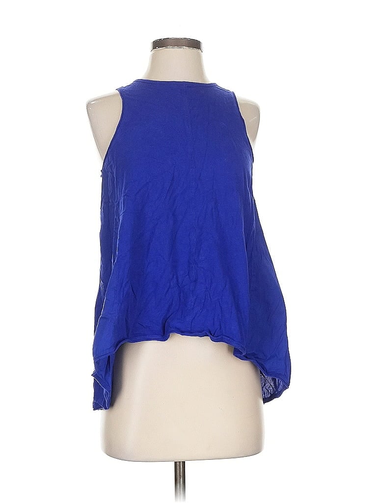 Pre-owned Madewell Tank Top Blue Halter Neckline Tops