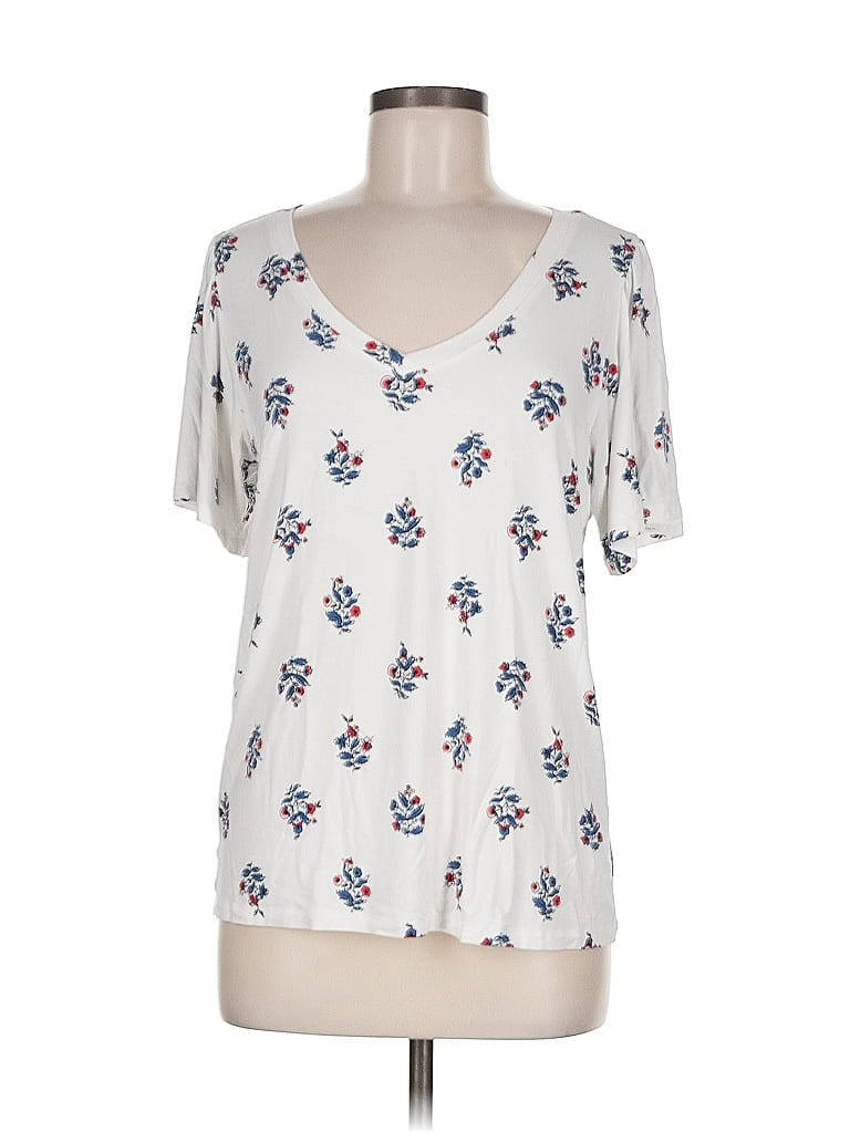 Pre-owned Ann Taylor Loft Outlet Short Sleeve T-shirt In White