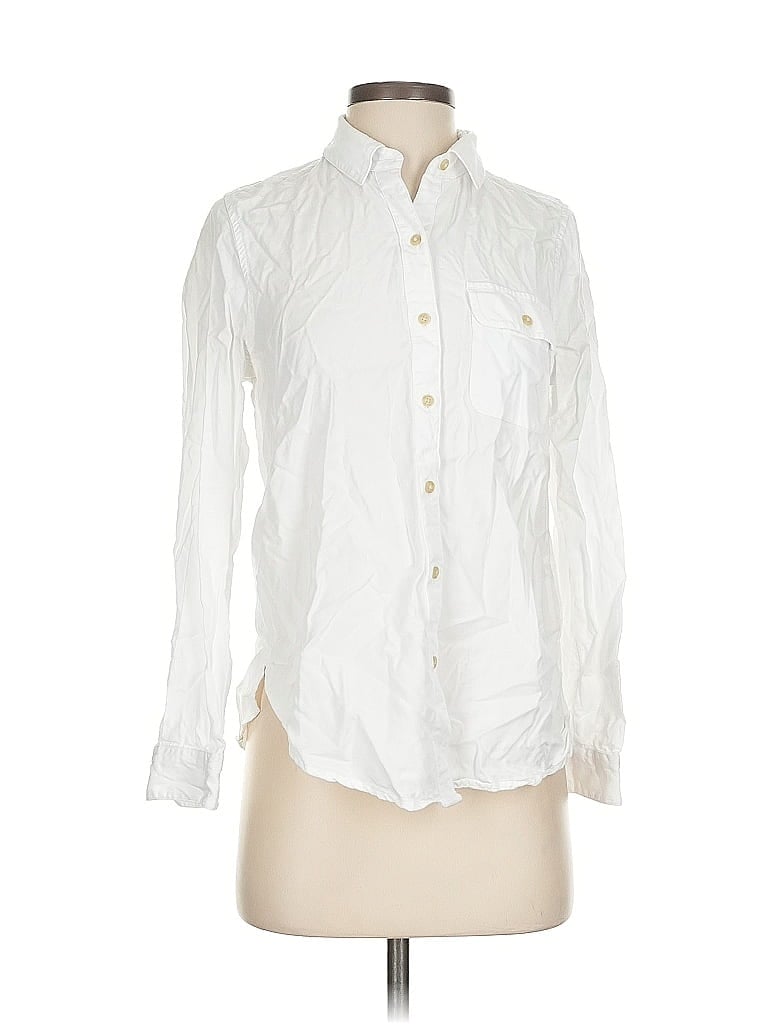 Pre-owned Lucky Brand Long Sleeve Button Down Shirt In White