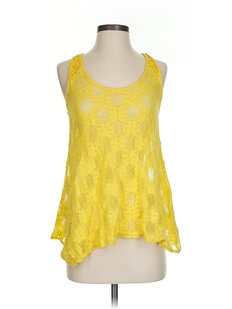 Pre-owned Deletta Tank Top Yellow Halter Neckline Tops