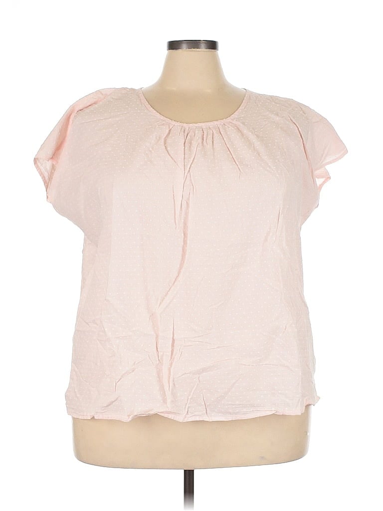 Click to view more detailed imagery on our partner's website Pre-owned Caslon Short Sleeve Blouse In Pink