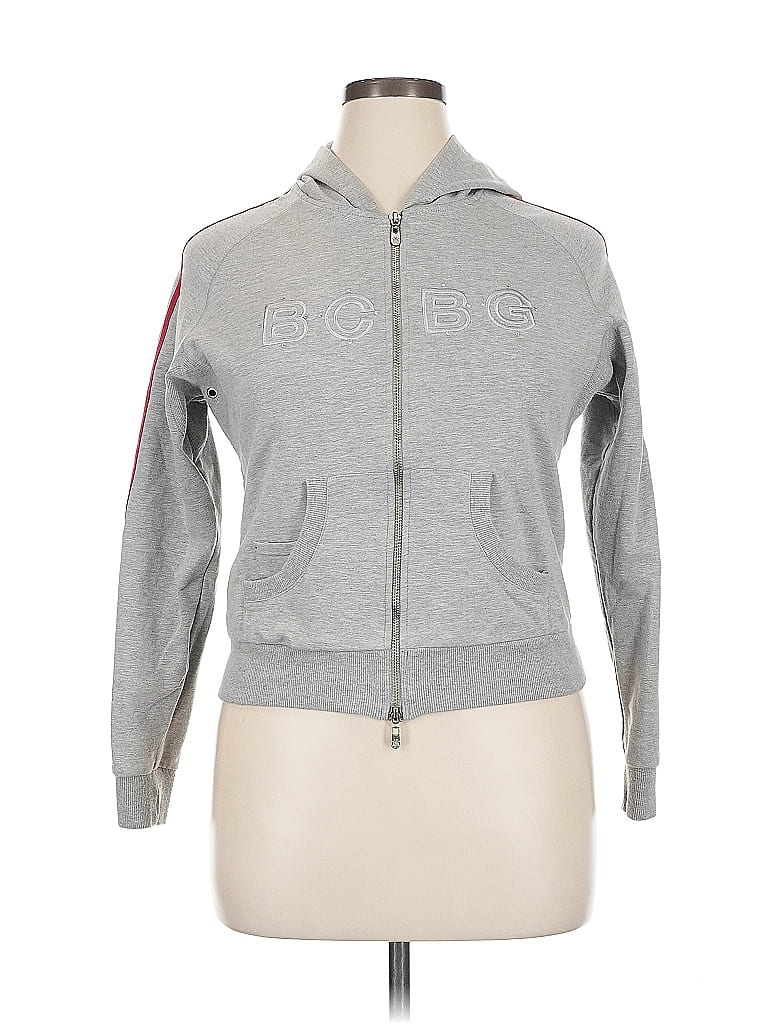 Click to view more detailed imagery on our partner's website Pre-owned Bcbgmaxazria Zip Up Hoodie In Silver