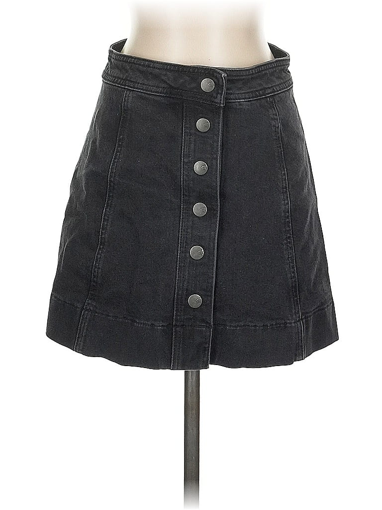 Pre-owned Madewell Denim Skirt In Black