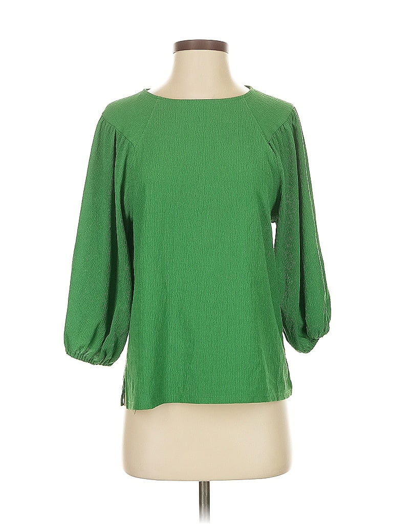 Pre-owned Vince Camuto 3/4 Sleeve Top Green Boatneck Tops