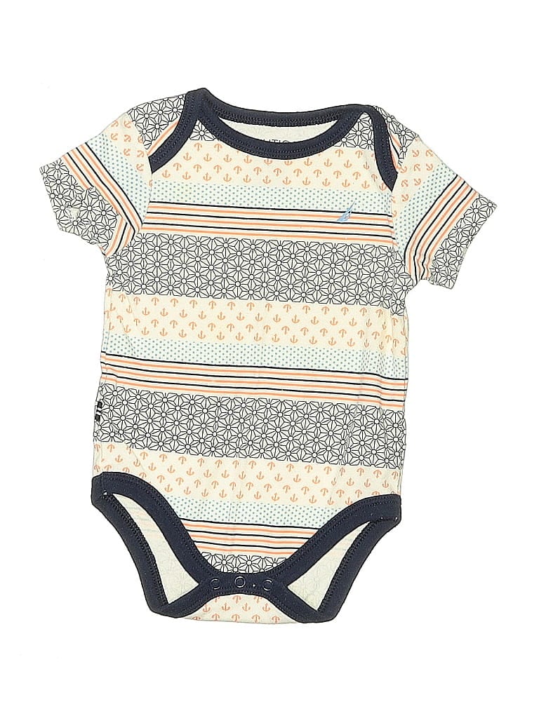 Pre-owned Nautica Babies' Short Sleeve Onesie In White