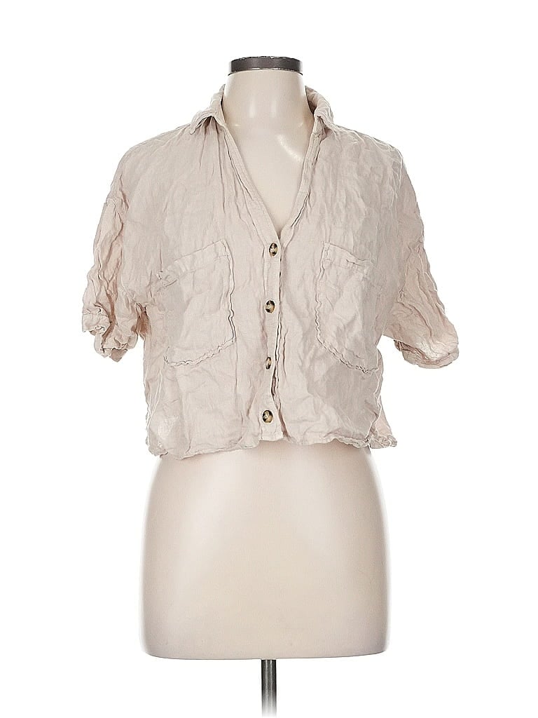 Click to view more detailed imagery on our partner's website Pre-owned Zara 3/4 Sleeve Button Down Shirt In Brown