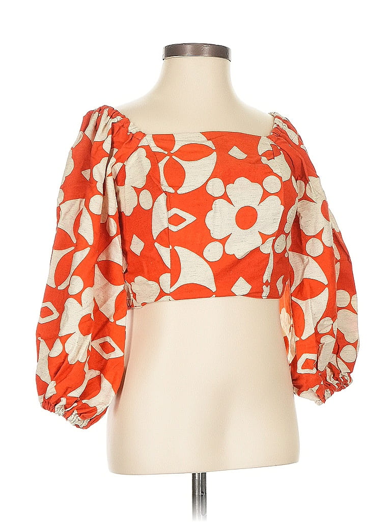 Assorted Brands 3/4 Sleeve Blouse In Orange