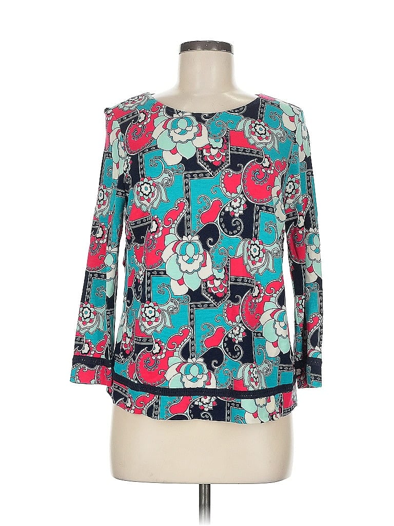 Pre-owned Crown & Ivy Long Sleeve Blouse In Blue