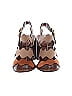 Chloé 100% Leather Color Block Brown Tan Sandals Size EU 37 1/2 - photo 2