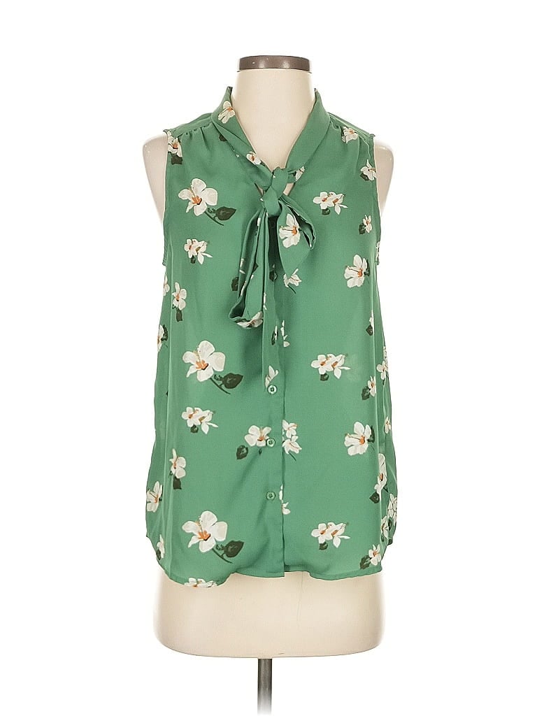 Pre-owned Rachel Zoe Tjx Sleeveless Blouse In Green