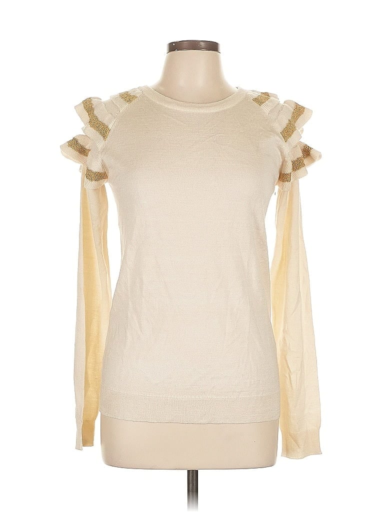 Pre-owned Madeleine Thompson Pullover Sweater In White