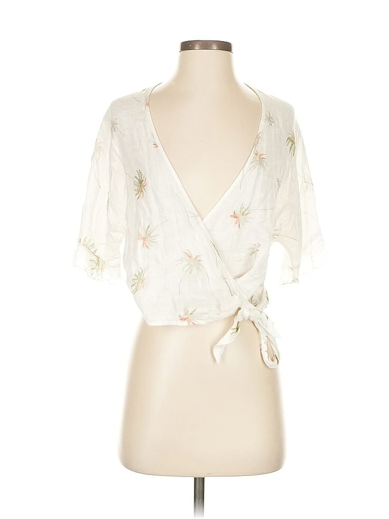 Pre-owned Rails Short Sleeve Blouse In White