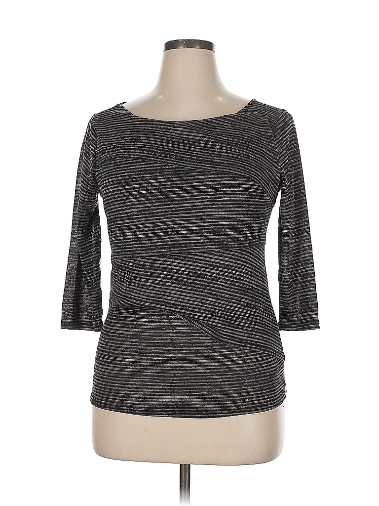 Pre-owned Verve Ami 3/4 Sleeve T-shirt In Gray