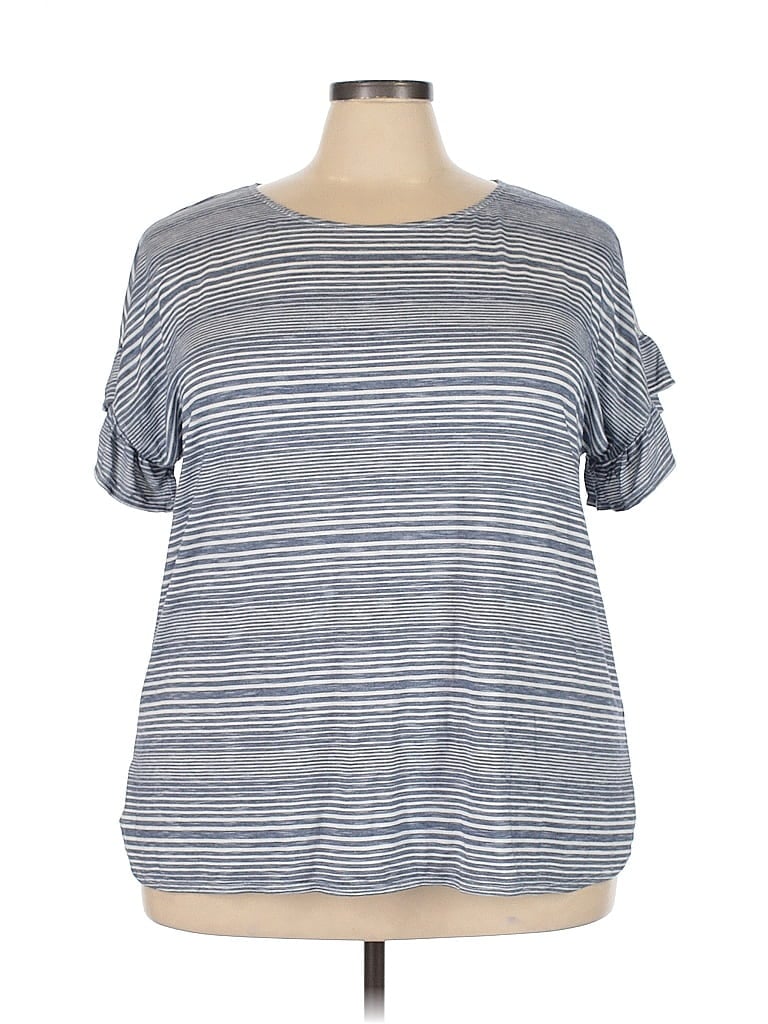 Pre-owned Max Studio Short Sleeve T-shirt In Blue