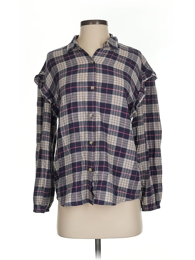 Pre-owned Rails Long Sleeve Blouse In Blue