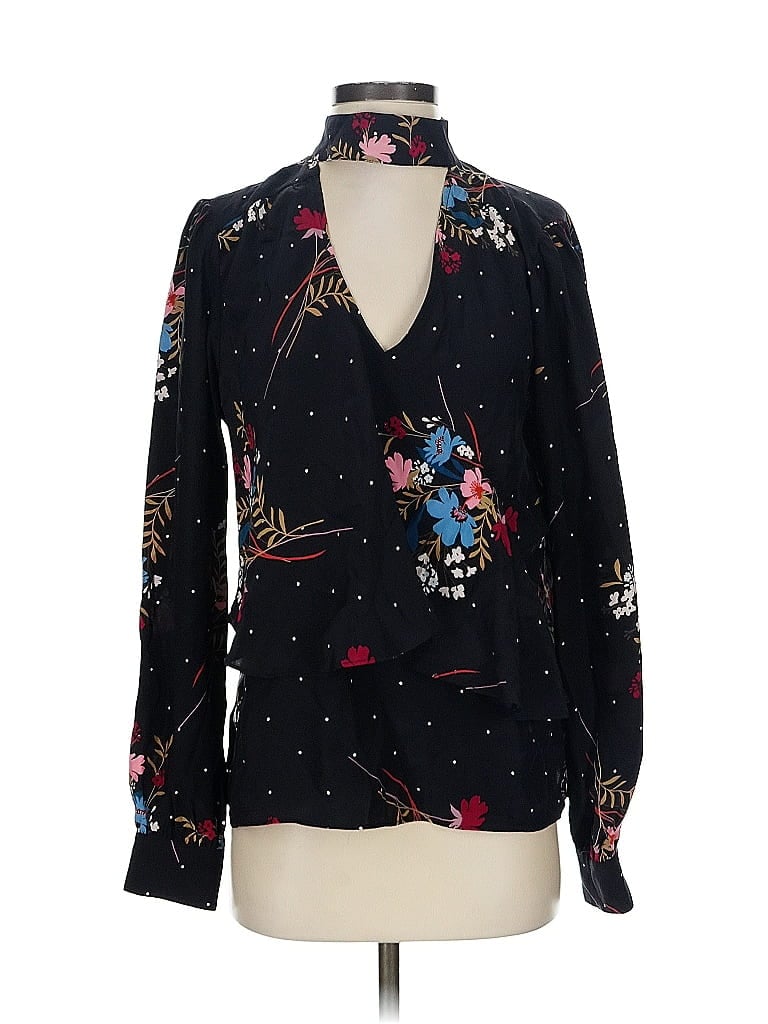 Pre-owned Parker Long Sleeve Blouse In Black